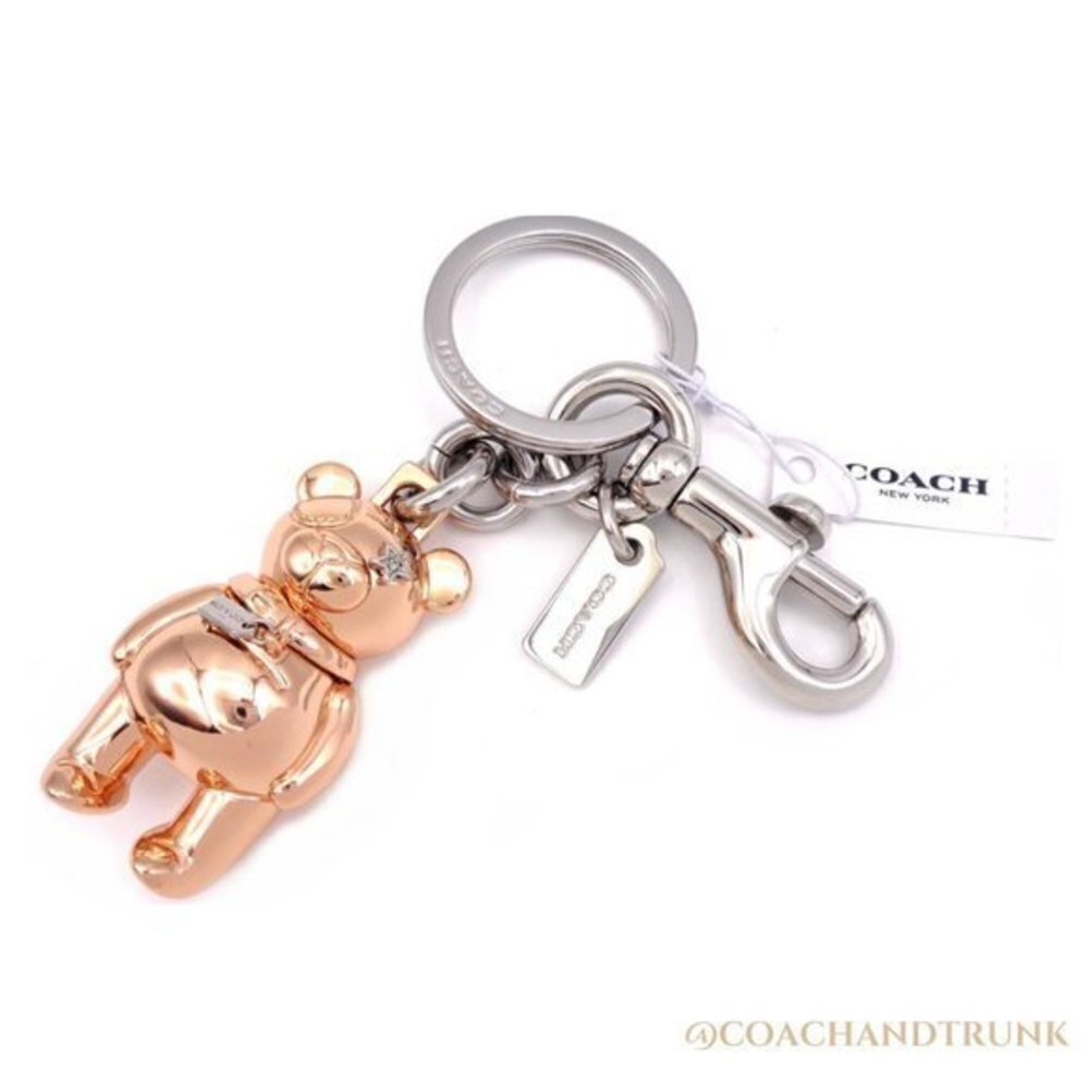 COACH Collectable 3D Rose Gold Coach Mascot Bear Charm / Key Chain NWT - Picture 5 of 9